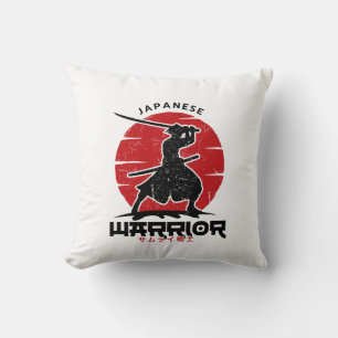 Coussin silhouette de samouraï japonais