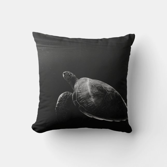COUSSIN SILHOUETTE DE TORTUE DE MER SOUS L'EAU (Recto)