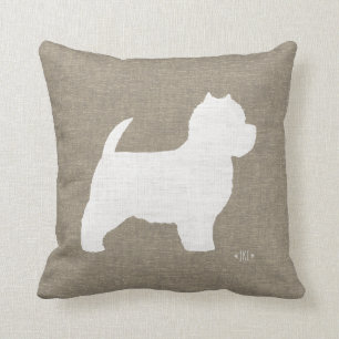Coussin Silhouette de Westie Westie Westie de West Highlan