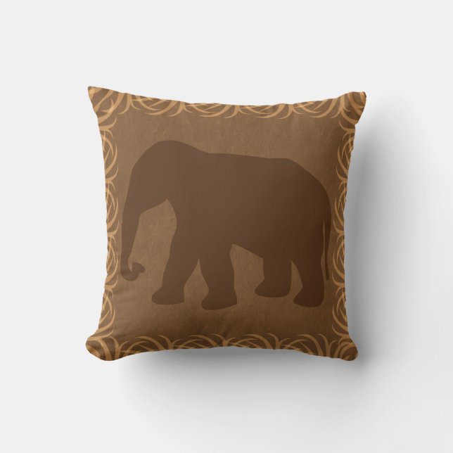 Coussin Silhouette d'éléphant de thème de safari (Recto)
