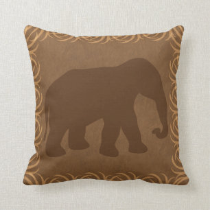 Coussin Silhouette d'éléphant de thème de safari