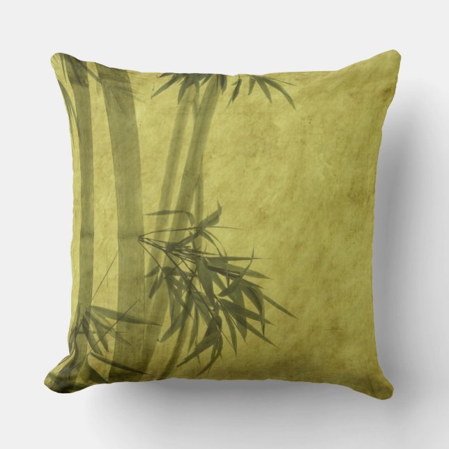 Coussin Silhouette des branches d'un bambou sur le papier (Recto)