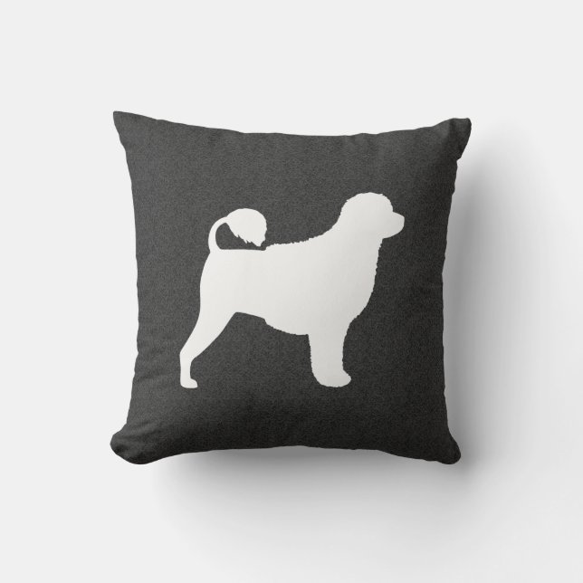 Coussin Silhouette du chien d'eau portugais (Recto)
