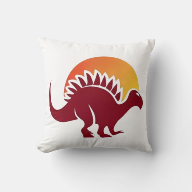 Coussin Silhouette du coucher de soleil de Stegosaurus rou (Recto)