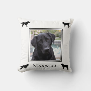Coussin Silhouette du Labrador Retriever avec photo