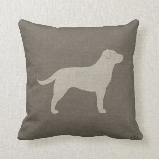 Coussin Silhouette du trieur du Labrador jaune| Amoureux d