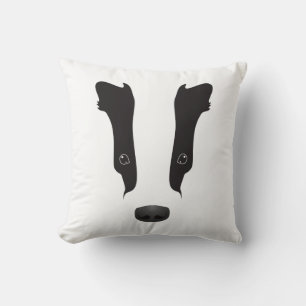 Coussin Silhouette du visage de Badger