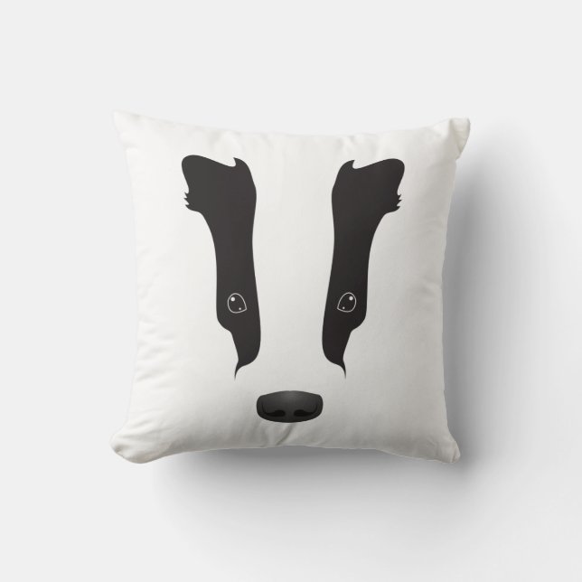 Coussin Silhouette du visage du Badger (Recto)