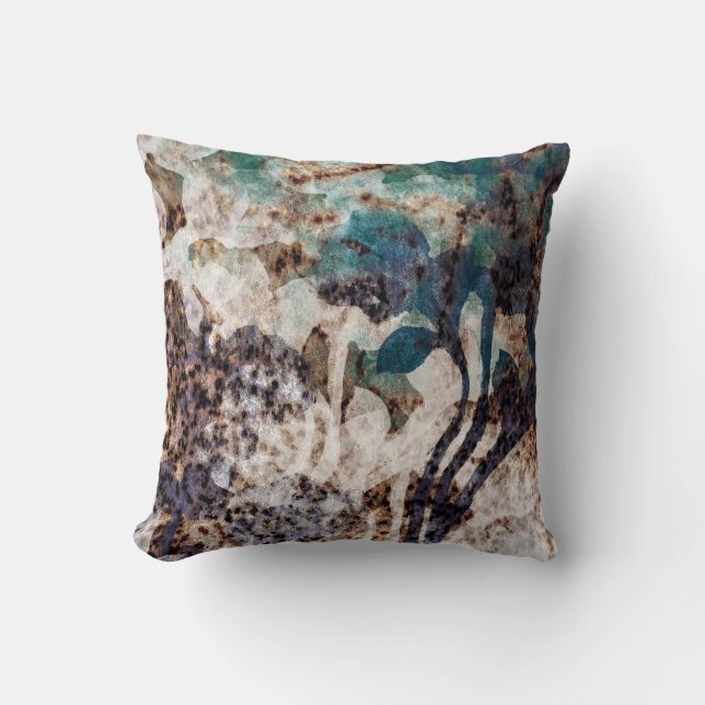 Coussin Silhouette en coton du pays avec retour Taupe (Recto)