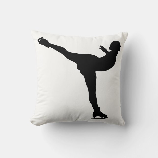 Coussin Silhouette femme patine sur glace (Recto)