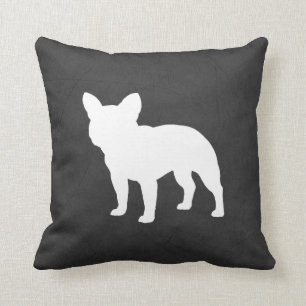 Coussin Silhouette French Bulldog Grey