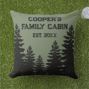 Coussin Silhouette minimaliste de pin noir