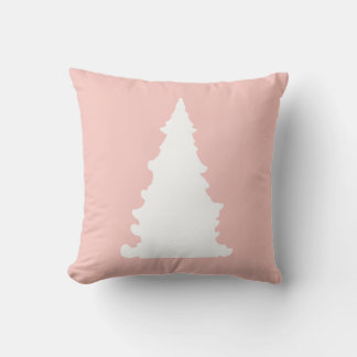 Coussin Silhouette minimaliste de sapin rose
