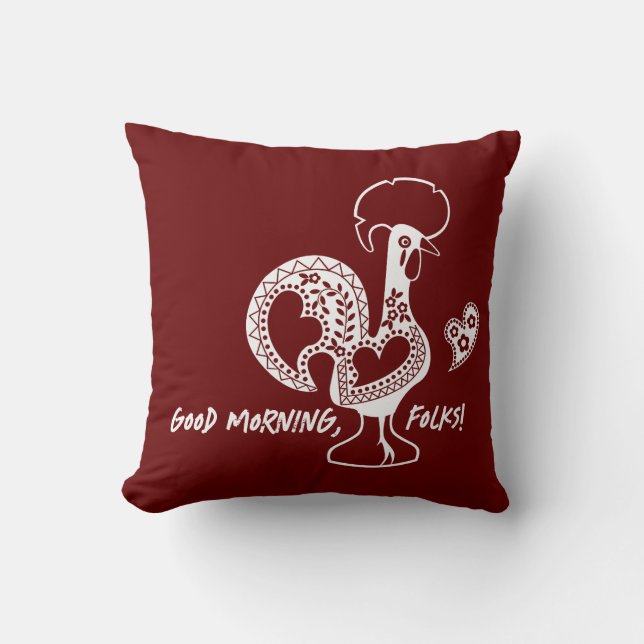 Coussin Silhouette Moderne Du Coq Portugais (Recto)