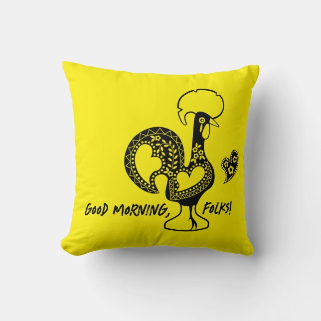 Coussin Silhouette Moderne Du Coq Portugais (Recto)