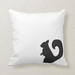 Coussin Silhouette noire animale de région boisée de