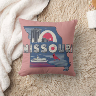 Coussin Silhouette rétro Missouri