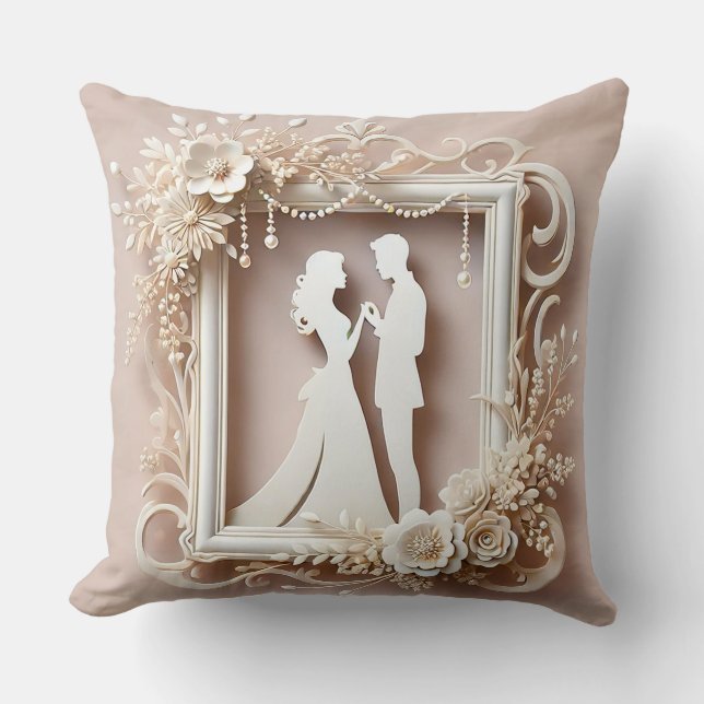 Coussin Silhouette romantique d'un couple (Recto)