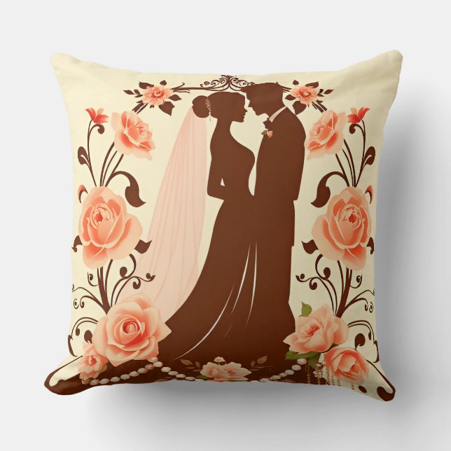 Coussin Silhouette romantique d'un couple (Recto)