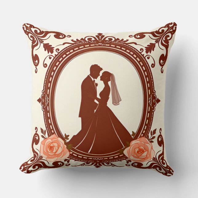 Coussin Silhouette romantique d'un couple (Recto)