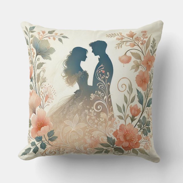 Coussin Silhouette romantique d'un couple (Recto)