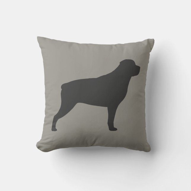Coussin Silhouette Rottweiler (Recto)