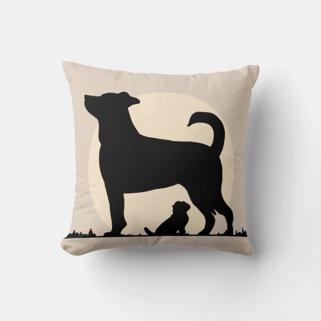Coussin Silhouette rustique de Maman & Pup avec l'obligati (Recto)