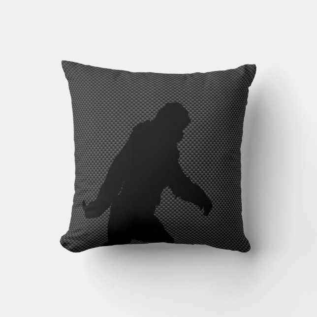 Coussin Silhouette Sasquatch sur l'impression en fibre de  (Recto)