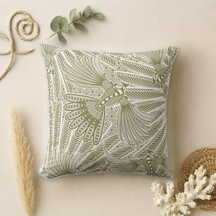 Coussin Silhouette tirée par la main d'oiseau