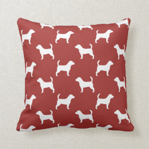 Coussin Silhouettes Beagle rouge Motif