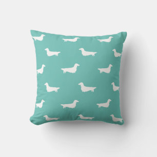 Coussin Silhouettes de Chien de Dachshund Longues Motif Tu