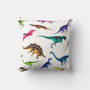 Coussin Silhouettes de dinosaures : motif de croquis vinta