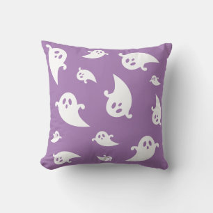 Coussin Silhouettes de fantômes blancs sur Halloween effra