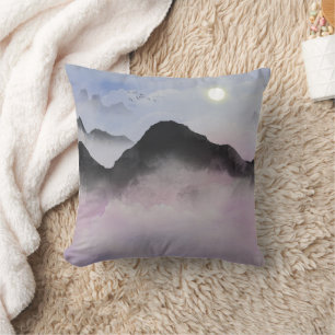 Coussin Silhouettes de Montagne Pastel Nature minimalist