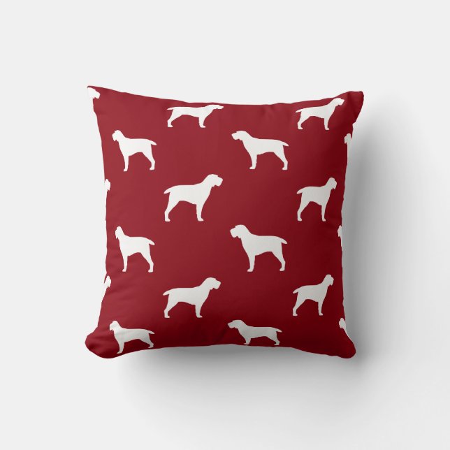 Coussin Silhouettes de Spinone Italiano Motif Rouge (Recto)