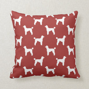 Coussin Silhouettes Motif rouge pour caniche standard