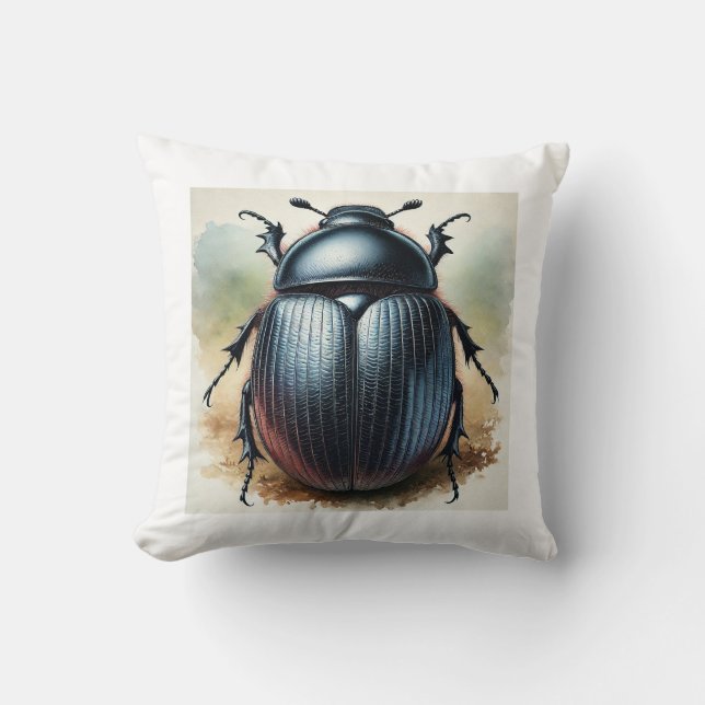 Coussin Silpha beetle 120924IREF230 - Watercolor (Recto)