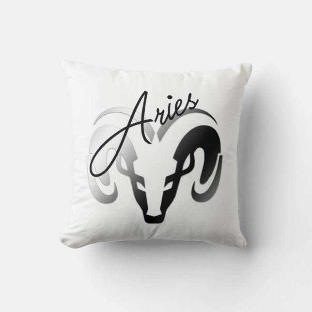 Coussin Silver Aries le bélier Zodiac (Recto)