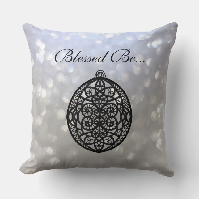 Coussin Silver et Black Spiritual Blessed Be... (Recto)