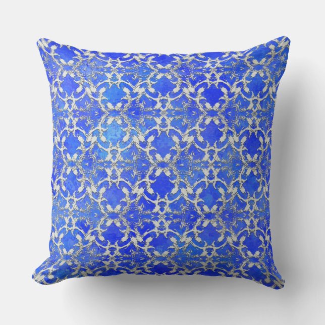 Coussin Silver Grey Blue Dancing Solls Motif (Recto)