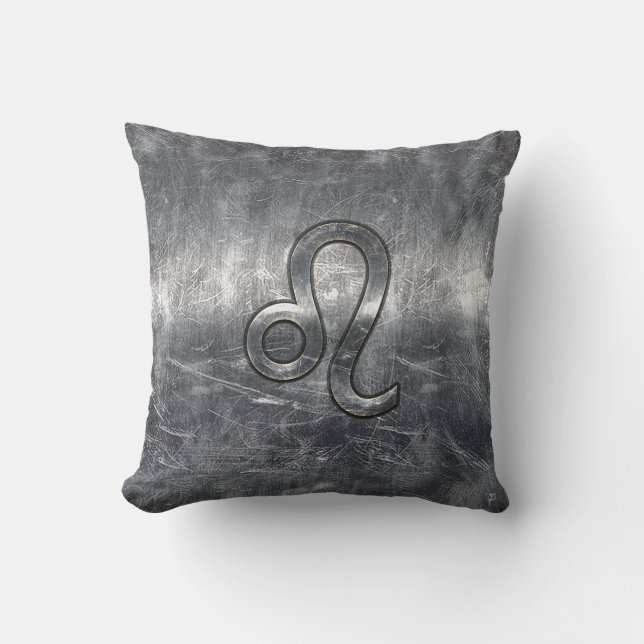Coussin Silver Leo Zodiac Connexion Grunge style dévêtu (Recto)