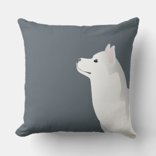 Coussin Silver Siberian Husky Basic race personnalisable