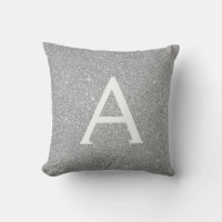 Silver Sparkle Glitter Monogram Name & Initial