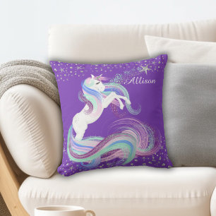 Coussin Silver Stars Éclairer Unicorne