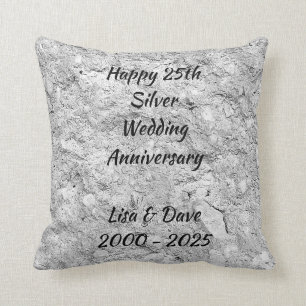 Coussin Silver Stone 25e anniversaire de la Mariage d'arge