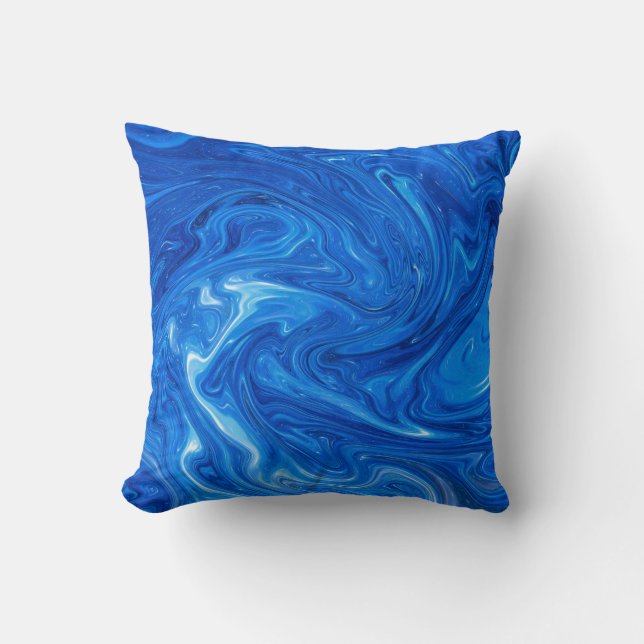 Coussin Simple and Elegant Blue Marble Abstract Artwork | (Recto)