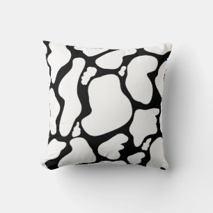 Coussin Simple Blanc Noir Gros taches de vache Poster de a