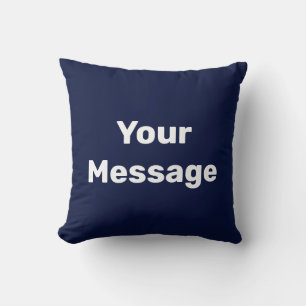 Coussin Simple bleu foncé blanc Votre message Modèle texte