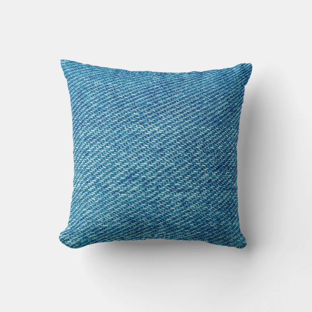 Coussin Simple Blue Jeans Denim Textile Textile Textile| (Recto)