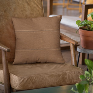 Coussin Simple Brown Faux Motif en cuir